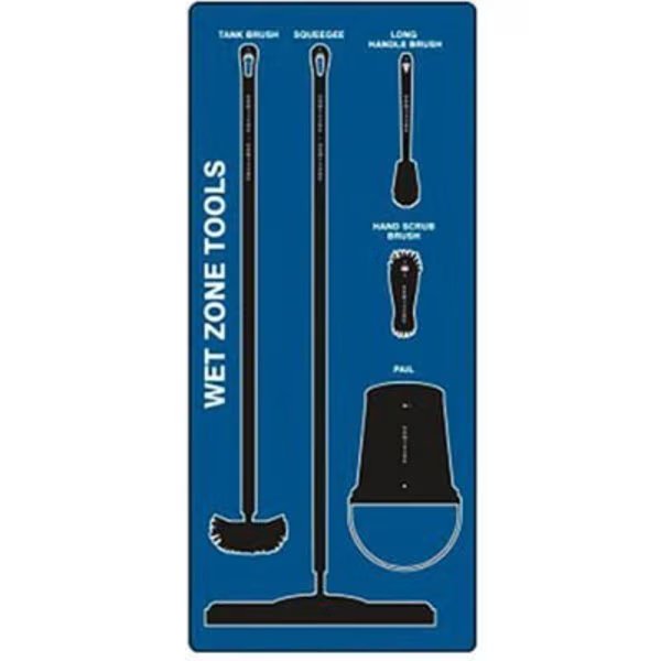 Accuform Signs Wet Zone Store-Board, Accu-Shield, Blue on Black, Accuform, Mfr#: PSB111BUBK